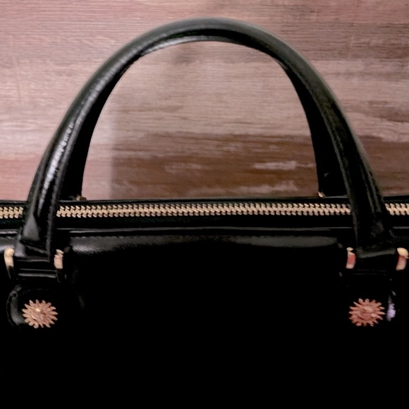 Gianni Versace Sunburst Authentic Black Leather Top Handle Bag Like New - Picture 9 of 15